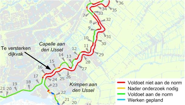3. UITGANGSSITUATIE 3.1. Plangebied Het te versterken dijkvak is circa 400 m lang en is gelegen aan de Dorpsstraat in de bebouwde kom van Capelle aan den IJssel.