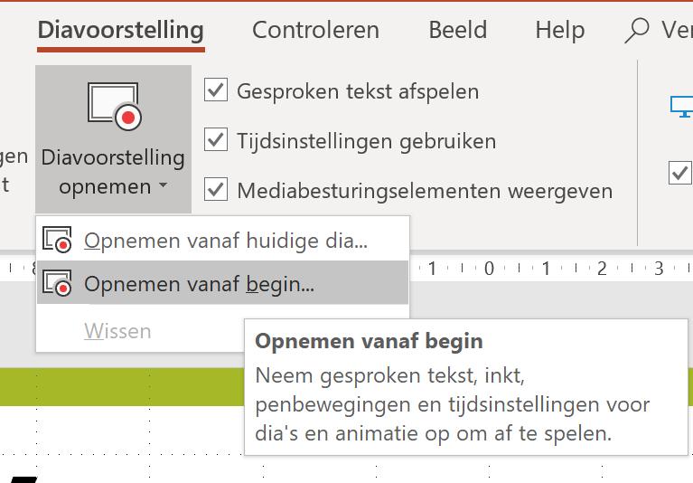 2. Geavanceerde opnamen maken Zorg dat u de volledige presentatie een keertje hebt geoefend, zet desnoods de voor te lezen