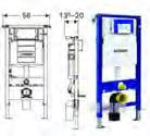 90x90x15cm 94,00 Inbouw reservoir Omschrijving: per Geberit inbouw reservor Duofix + drukplaat