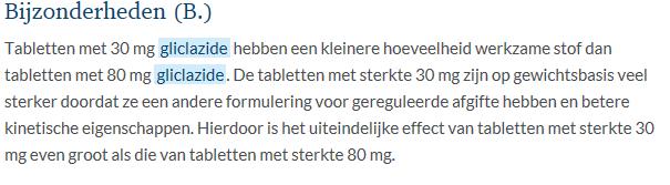 Interactieve vraag Apotheek heeft alleen gliclazide tabletten van 30 mg mga; wat