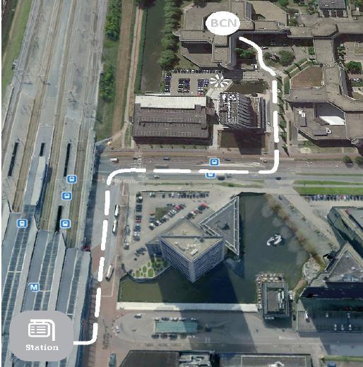 nl Parkeergelegenheden P9- Antarctica, Hoogoorddreef 5, 1101 BA Amsterdam P10- Plaza Arena, Herikerbergweg 288, 1101 CT Amsterdam LOOPROUTE BCN AMSTERDAM ARENA LOOPROUTE U verlaat het station en gaat