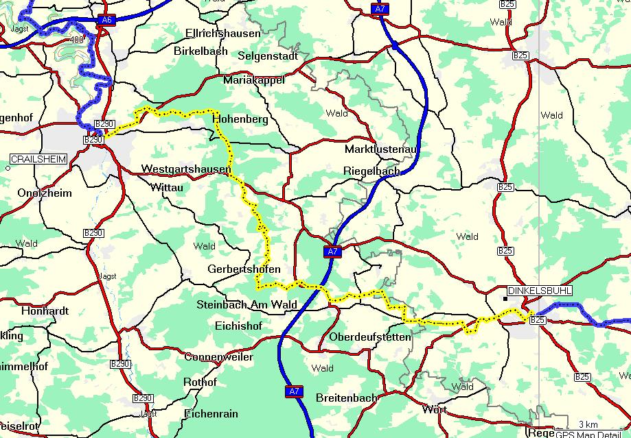 Hoogte (m) Crailsheim - Dinkelsbühl 04-05-06 1200 1100 1000 900 800 700
