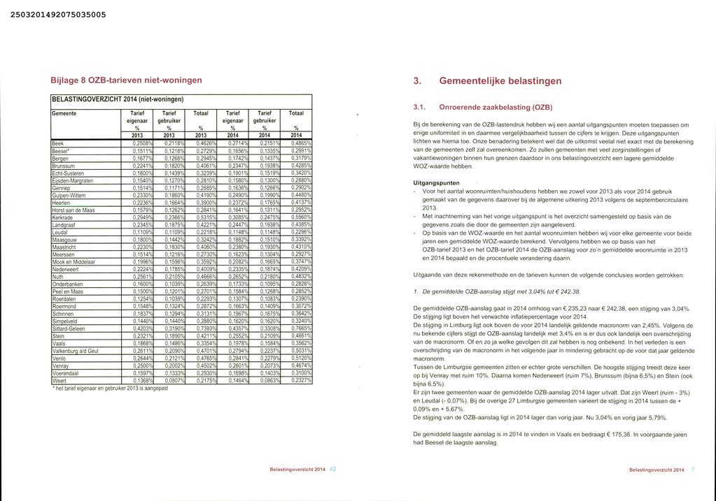 Bijlage 8 OZBtarieven nietwoningen 3. lijke belastingen 3.1.