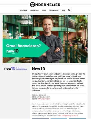 PARTNERSHIP: NEW10 Genomineerd voor een SAN Accent 2019 Tipping points voor ondernemers DOEL Communicatiedoelstelling voor 2018 was om met New10 de nummer 1 in online