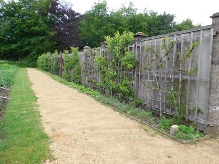 12. De beplanting langs de muren is via paden bereikbaar.