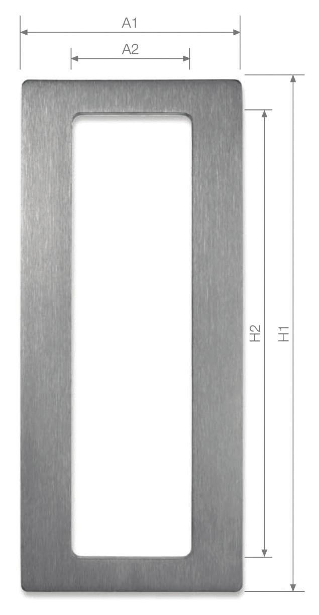 11-13/16" ) 16 24 250 SLIDING DOOR SLIDING DOOR HANDLE A1 A2 H2 H1 DSI-4020 Surface-mount handle. Sold as a set.