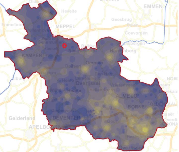 95 Donkerte Binnen de provincie Overijssel wordt donkerte in de nachtelijke uren gemeten aan de hemelhelderheid.