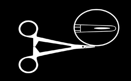 is samengesteld met het oog op de meest voorkomende handelingen: anatomisch pincet voor normale hechtingen Adson pincet voor