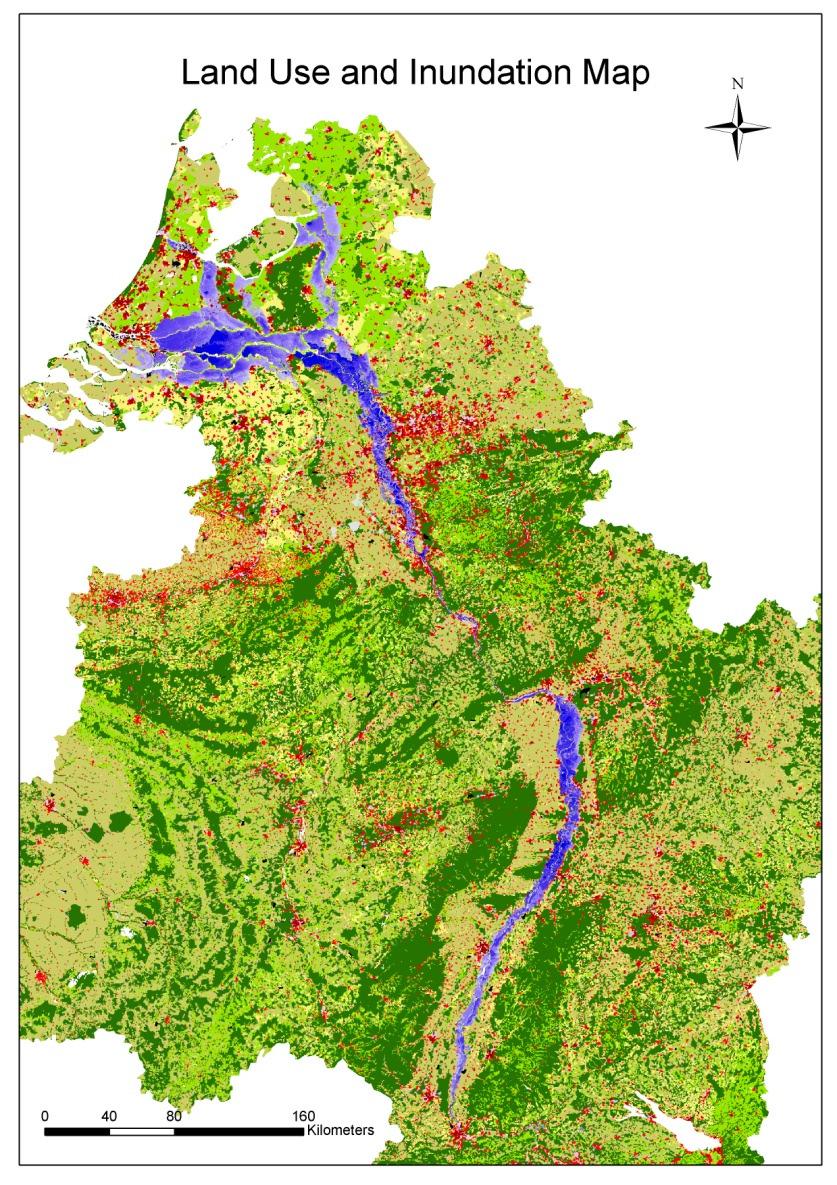 Current flood risk - Method Land Use CORINE Switzerland 1990 Population density Inundation Rhine Atlas (ICPR, 2001) NL: Provincial Risikokaart 7 Current flood risk - Method Damage Functions (Klijn et