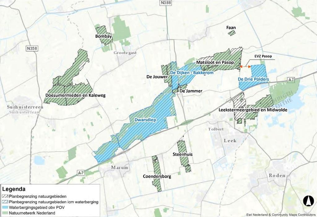 Projectgebied (Inrichtingsplan Natuurnetwerk Zuidelijk Westerkwartier, algemeen deel) Voorliggend PIP heeft enkel betrekking op de gronden die liggen in de gemeenten Leek en Marum.
