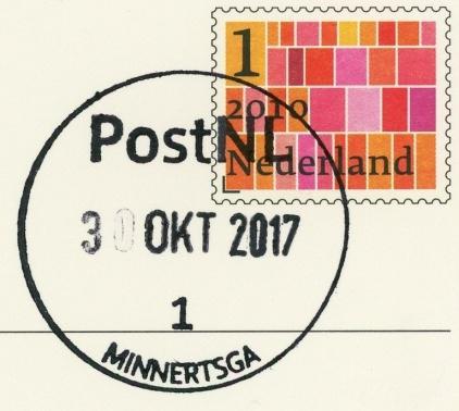 Postkantoor; adres in 2017: Dagwinkel supermarkt MINNERTSGA 1 Met dank aan Wieger Jansma voor de afdruk
