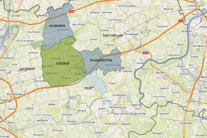 3.4 Verzorgingsgebied van op kaart Visualisatie verzorgingsgebied dagelijkse