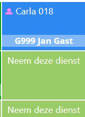 Het lichtgroen wordt blauw met je naam erin. Als tegel nu niet blauw is, gaat er iets mis; probeer het nog een keer of vraag om hulp.