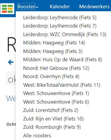 Een fiets reserveren maar nu in beeld Na inloggen zie je het dashboard Klik in de blauwe balk op