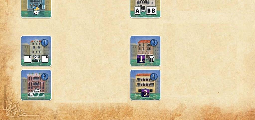 Iedere speler heeft maar plaats voor 7 gebouwen. Heeft de speler meer plaats nodig, dan moet hij een eerder opgericht gebouw terug in de voorraad leggen.
