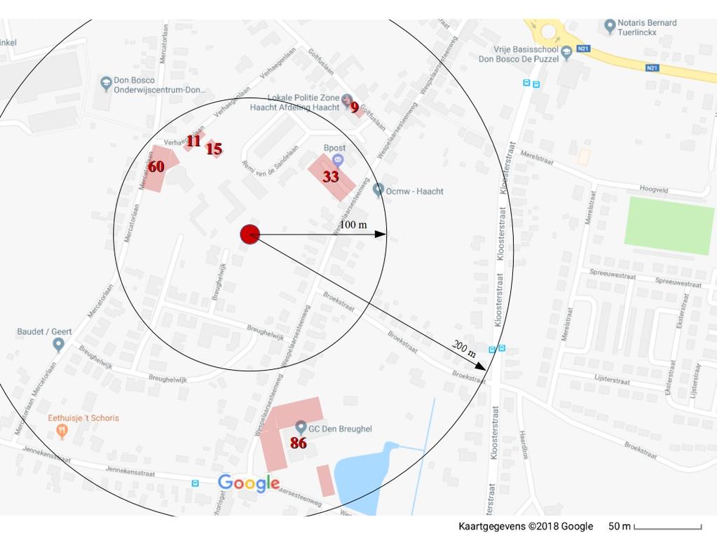 APPENDIX: Parkeermogelijkheden in de buurt van 't Haegje Het aantal parkeerplaatsen in de omgeving van 't Haegje werd geteld. We komen uit op het onderstaande overzicht.