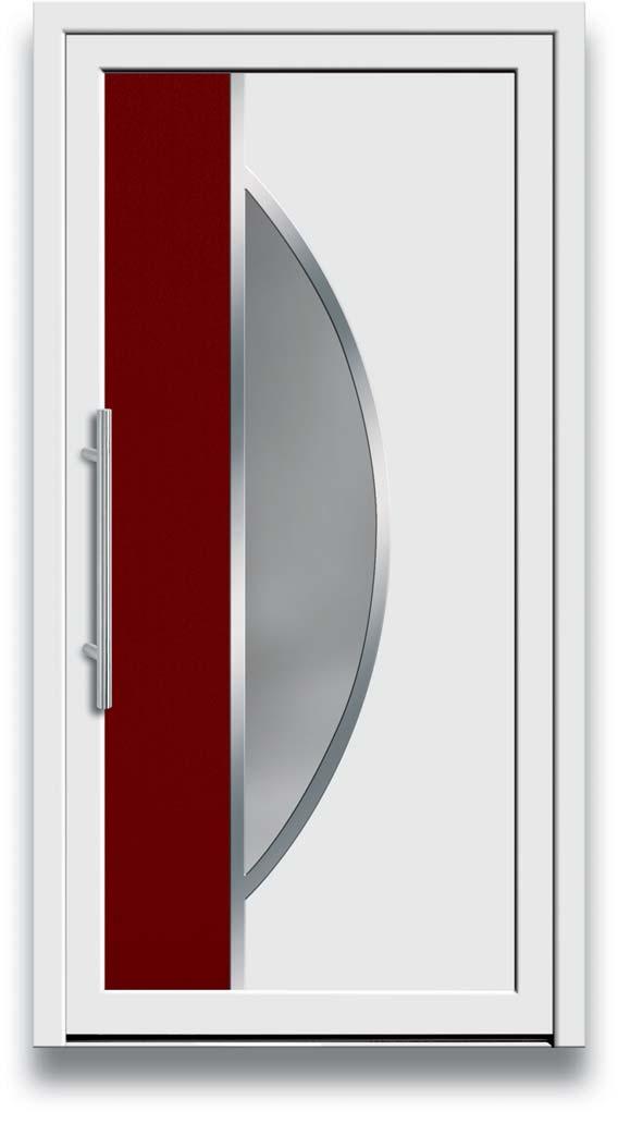 [A] Model 8864-20 edelstaallook ornament en applicatie Smalle designstrook: decor donkerrood Optioneel: structuurglas
