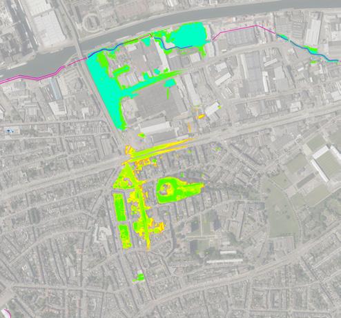 Bij sommige rioolpunten in de Jan Welterslaan en de Bisschoppenhoflaan staat het water soms 0,4 m hoog.