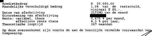 2.1 Consument heeft in juni 2004 samen met zijn partner een Variabel Doorlopend Krediet (verder: het