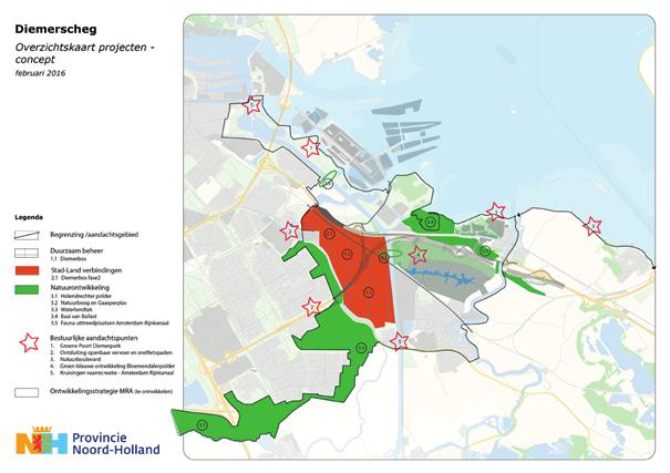 Gebiedsprogramma Naarden buiten de Vesting Provincie Noord-Holland 13 DIEMERSCHEG 4.1 Problematiek en opgaven In de jaren negentig is het Diemerbos aangelegd.