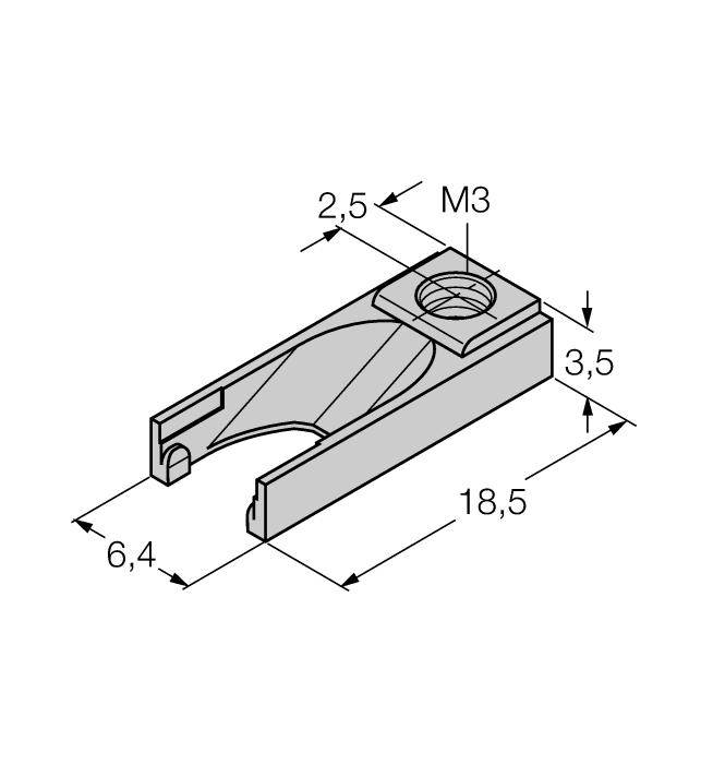 cilinderdiameters op aanvraag KLZ2-INT 6970411 toebehoren voor montage van de sensor BIM-INT en BIM- UNT op trekstangcilinder; cilinderdiameter: 50 63 mm; materiaal: aluminium; andere montagebeugels