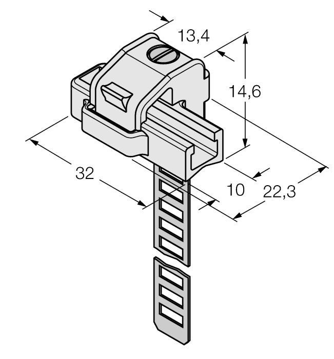 sensor BIM-UNT; materiaal: kunststof UNT-JUSTAGE 4685750 Toebehoren voor fijnafstelling van het schakelpunt op T-profielgleufcilinders; inklikbaar in de toebehorenmontagegleuf van de sensor BIM-UNT;