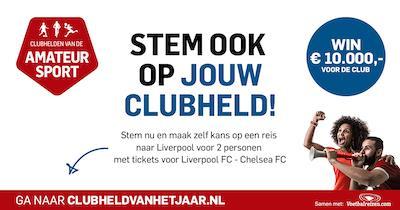 Want hoe meer stemmen jouw clubheld krijgt, hoe groter die kans op 10.000 voor de club. Stemmen is geheel gratis! Stemmen kan tot en met 30 november 2018, 12.00 uur.