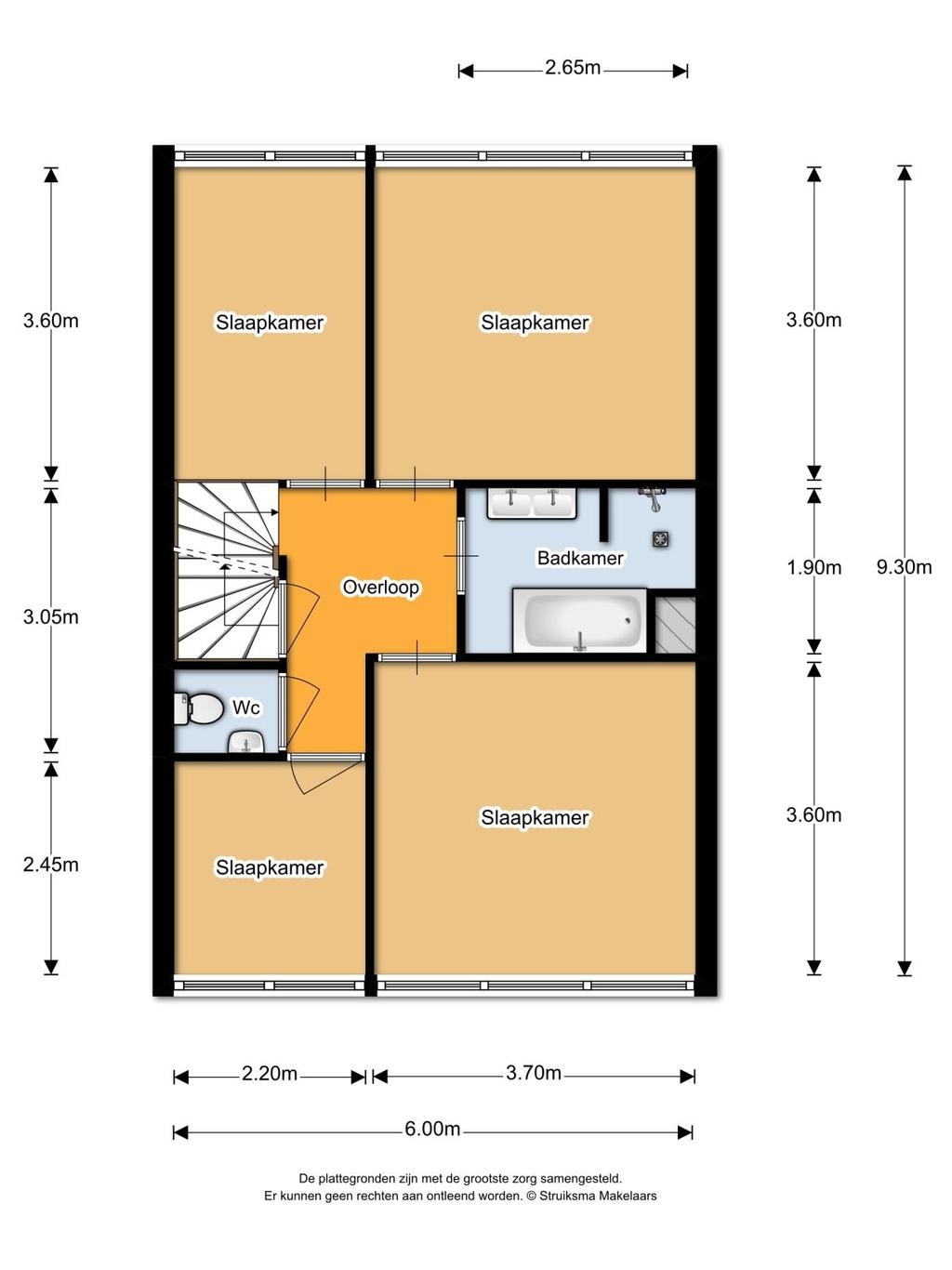 PLATTEGROND De plattegrond is niet op schaal en is bedoeld een indicatie te geven van