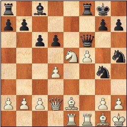Txg5 22.Pxg4 Pf4 23.Tf3 Txg4 24.h3 Th4 25.Lf2 2.16/15) 21.Lxf2 Dxf2 22.Pd3 Z w a r t g a a t v o l l e d i g v o o r d e koningsaanval. Met een bekende truc kan wit een aanvalsstuk ruilen.