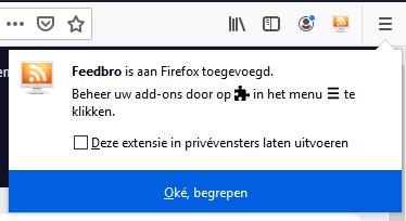 Meer informatie over Feedbro kun je vinden op de website: https://nodetics.com/feedbro/ 2. Feedbro RSS-reader Add-On installeren in je browser Voor Firefox Ga naar dit adres: https://addons.