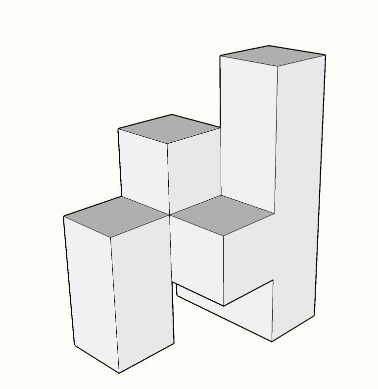 IJkingstoets burgerlijk ingenieur 5 juli 2017 - reeks 3 - p. 12 Oefening 16 De figuur hieronder toont een massief volume. Drie van onderstaande figuren zijn als volgt geconstrueerd.