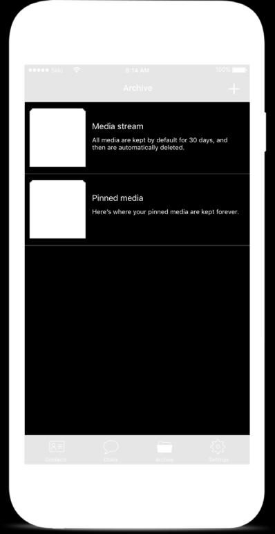 Archief en Siilo Web Archief Alle media op Siilo wordt versleuteld en gescheiden bewaard van uw persoonlijke media op uw telefoon. Media binnen Siilo wordt niet gesynchroniseerd met derde partijen.