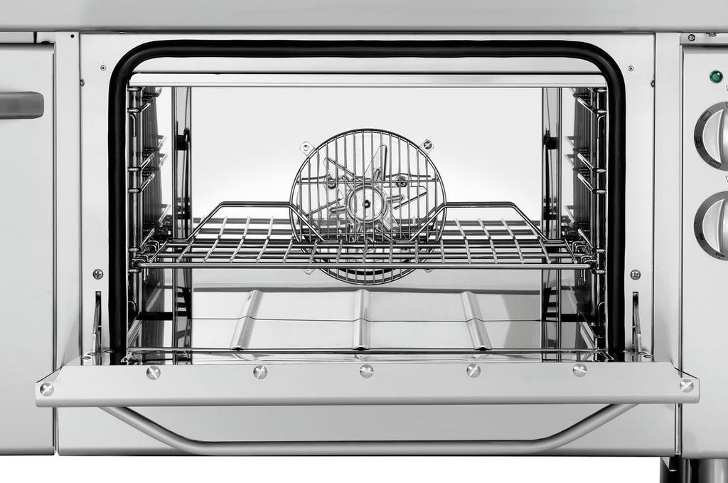 Aansluitwaarde oven: 3,65 kw Temperatuurbereik: 100 C tot 300 C Verdeling kookpitten: 6 x 2,6 kw Grootte kookpitten: 6 x Ø 220 mm Aantal