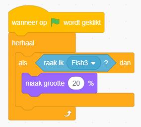 Als Gerrie de rode vis opeet, is hij af en hij krimpt