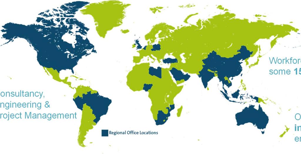 Waar zijn wij in de wereld Workforce of 6,000 in some 150 countries Consultancy,
