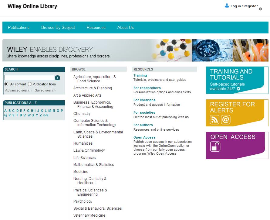 Wiley Online Library Full text info vaktijdschriften van uitgeverij Wiley. Schoollicentie via IP-adres.