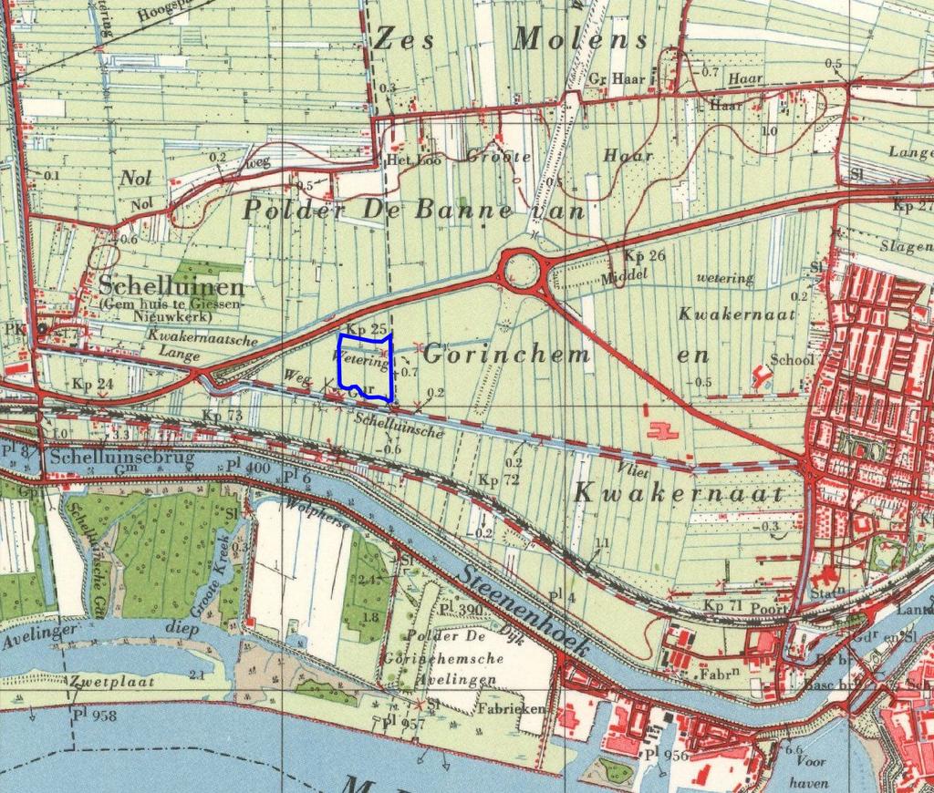 Afbeelding 10. Uitsnede uitde topografische kaart van 1959.
