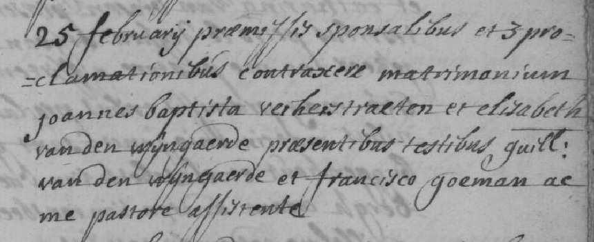 Willem van den Wijngaerde ~ Meldert 2 augustus 1728 24. 5. Jeronimus van den Wijngaerde ~ Meldert 8 september 1732 25. 6. Peeter van den Wijngaerde ~ Meldert 1 april 1735 26.