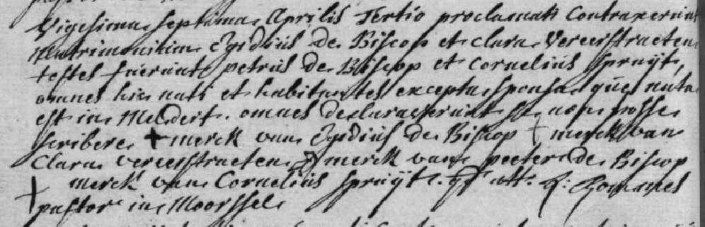 1. Judoca Verherstraeten ~ Meldert 26 juni 1755 29. 2. Clara, volgt V. 3. Anna Catharina Verherstraeten ~ Meldert 13 februari 1759 30. 4. Gielis Verherstraeten ~ Meldert 21 januari 1761 31. 5.