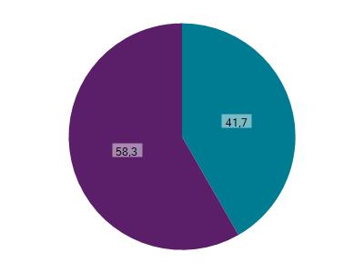 Figuur 11: Werkenden naar geslacht tankstations en detailhandel food in 2018 (in %) Tankstations
