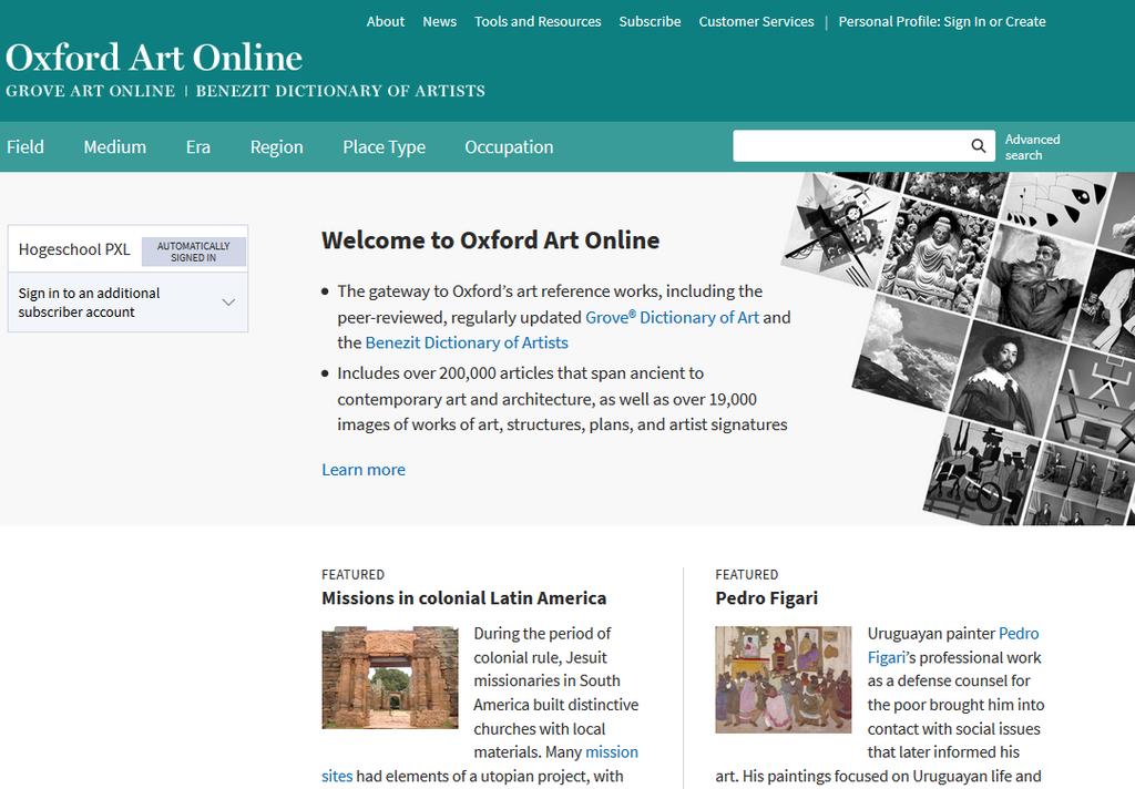 Arts Premium Collection Binnen deze database van ProQuest is
