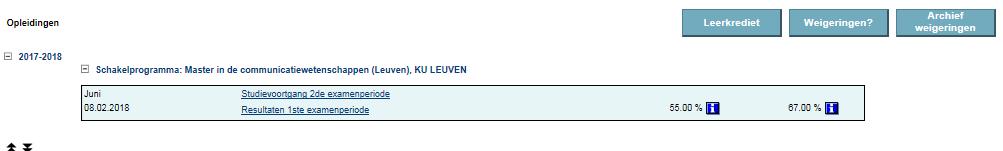 Studievoortgangsdossier Info over percentageberekening + een