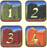 stadsmuur Spelmateriaal 1 spelbord 4 zichtschermen in de 4 spelerskleuren 4 torenkaartjes 4 paleiskaartjes 169 houten speelstukken : 80 gebouwen in