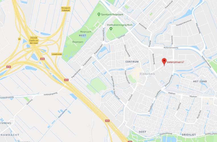 Locatie: Bedrijventerrein De Gieterij is gelegen nabij Ridderkerk-centrum en biedt middels de Rotterdamseweg uitstekende verbindingen van en naar de rijkswegen A15 (Europoort-Rotterdam-Gorinchem) en