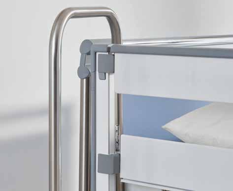 Voor de intensive care unit is de stabiele beugel bijzonder geschikt omdat deze veilig aan de medische apparatuur kan worden bevestigd.