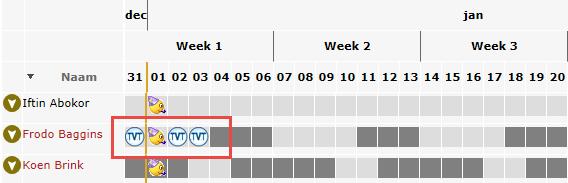 281276 Verlof geboekt op TVT niet inzichtelijk in de verlof- en verzuimkaart Toegevoegd aan de Verlof- en Verzuimkaart is het icoon voor Tijd voor tijd opname.