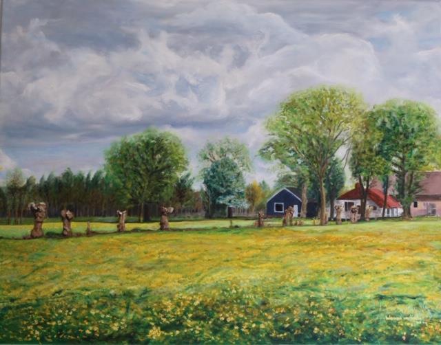 Tekenen en Schilderen. Het onderwerp waarop hij afstudeerde is: De Polder in Hoogland West. Deze schilderijen in Nederlands realistische impressionistische stijl zijn te zien tijdens deze expositie.