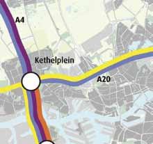 oosten van het Kethelplein hoog is, met kans op congestie.