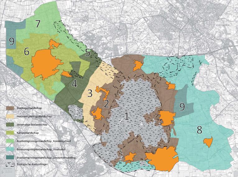 De gebiedsanalyse uit het Beeldkwaliteitsplan Buitengebied komt tot 9 verschillende landschappelijke deelgebieden in de gemeente Montferland: Deelgebied 1.