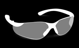 Deze veiligheidsbril is aangenaam licht om te dragen en heeft een goede pasvorm doordat de oorveren instelbaar zijn op drie lengtes.